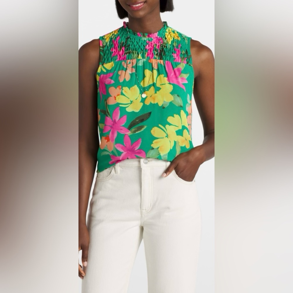 Daniel Rainn Molana Smocked Tank Blouse XXL